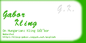 gabor kling business card